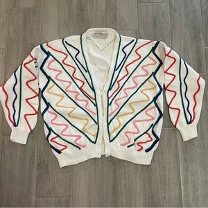 Rare! Vintage Peruvian Connections 80s 90s Cardigan Button Up Sweater